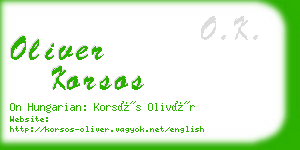 oliver korsos business card